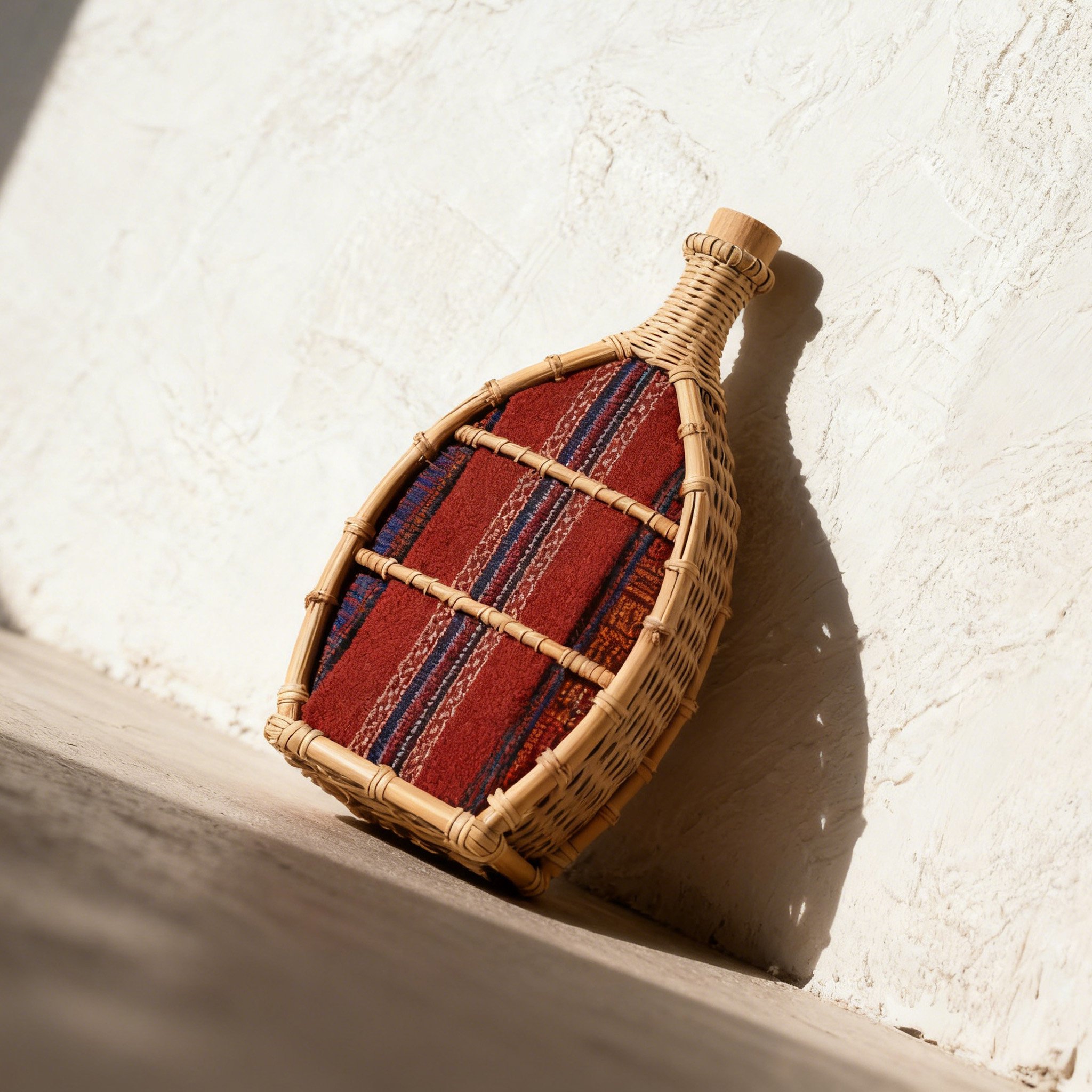  ラタンデザイン酒瓶（2点セット）