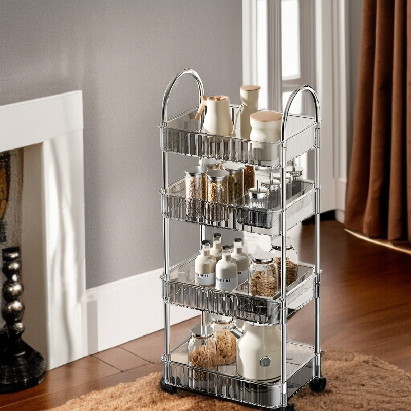 이동식 수납 선반 선반 아크릴 다층 가정용 이동식
