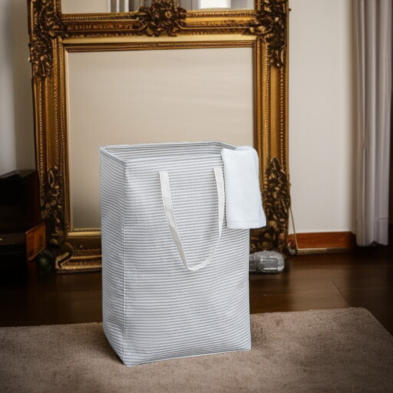 스트라이프 라지 세탁 바구니 접이식 수납 가방 옷 수납 바구니 더러운 옷 바구니 패브릭 세탁 바구니