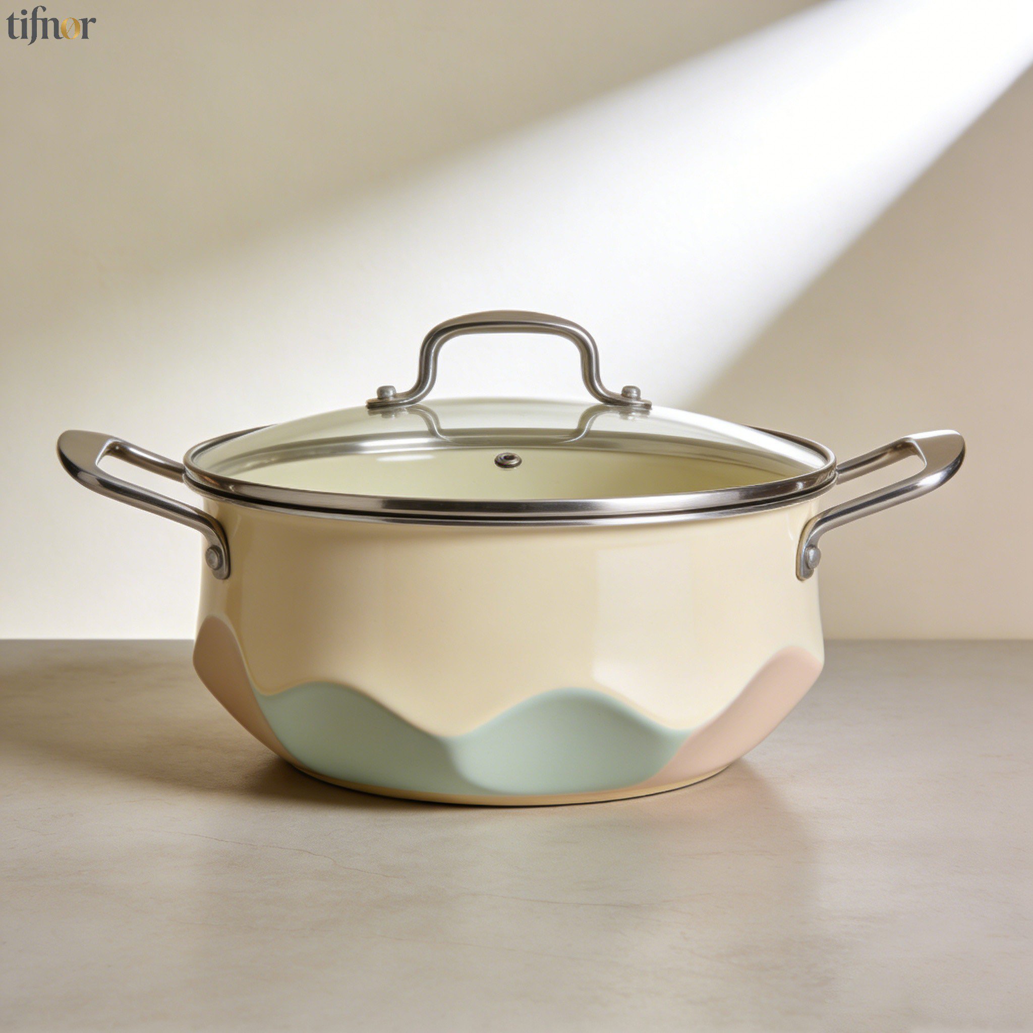 ステンレス製鍋の正面写真