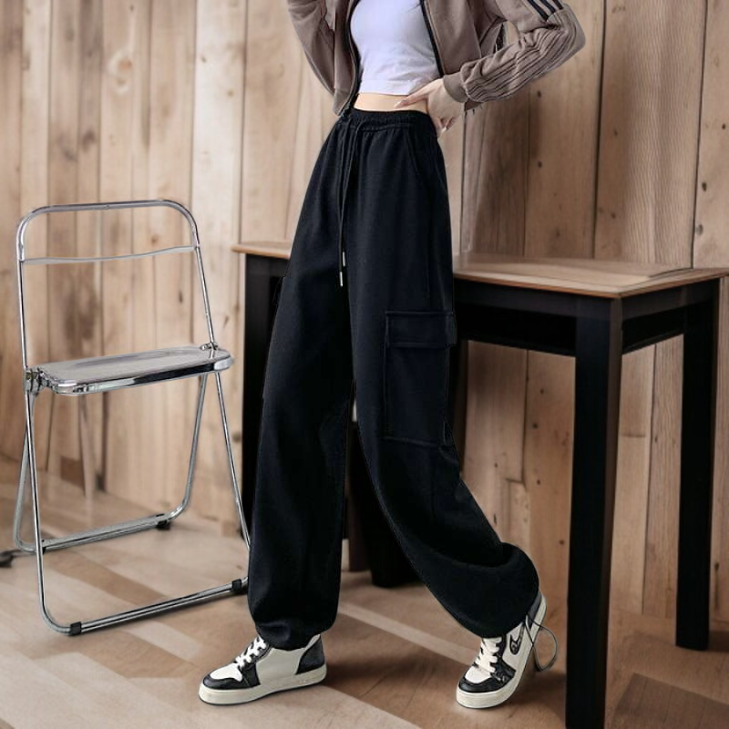 트레이닝 팬츠 여성 와이드 조거 스트링 맨투맨 신상 봄가을 잔키 와이드 카고 팬츠