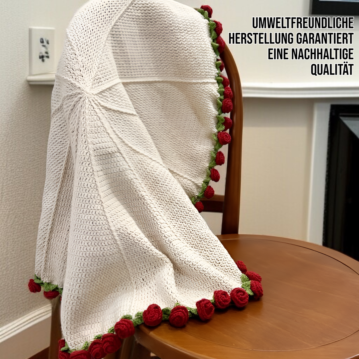 Luxuriöse Rosenmuster Haardecke für das Wohnzimmer