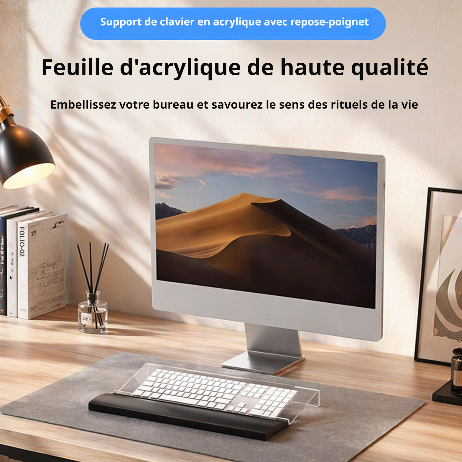 Ensemble repose-poignet clavier et tapis de souris en EPP pour bureau et maison