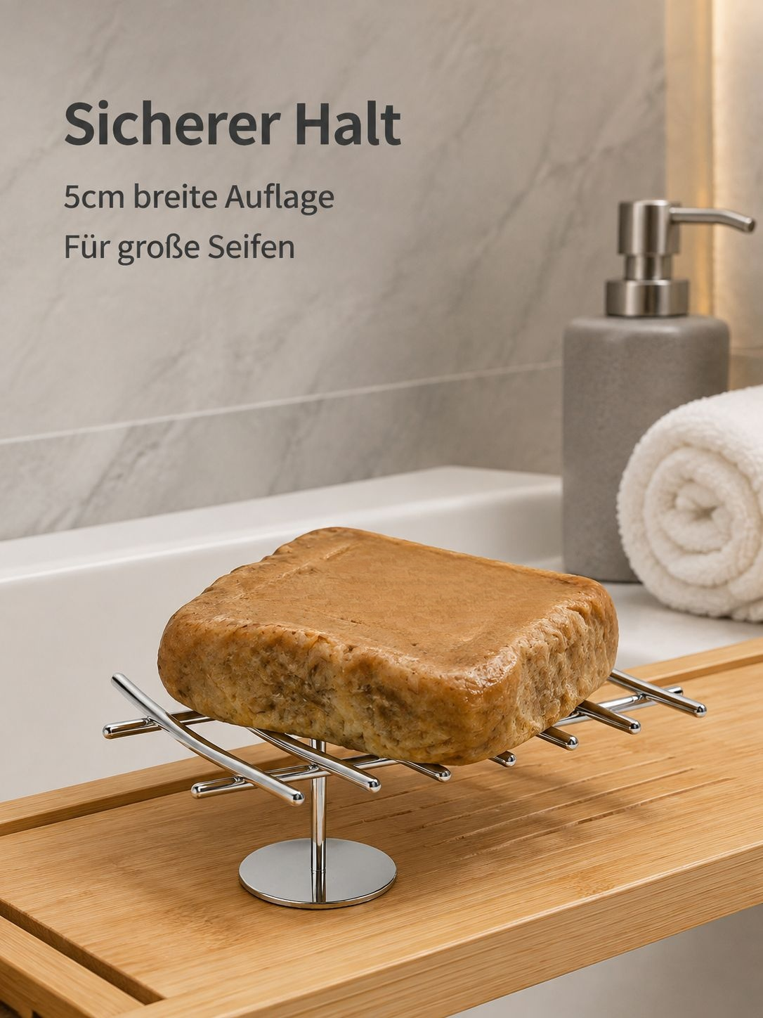 Platzsparende Ablage für Seife und kleine Utensilien