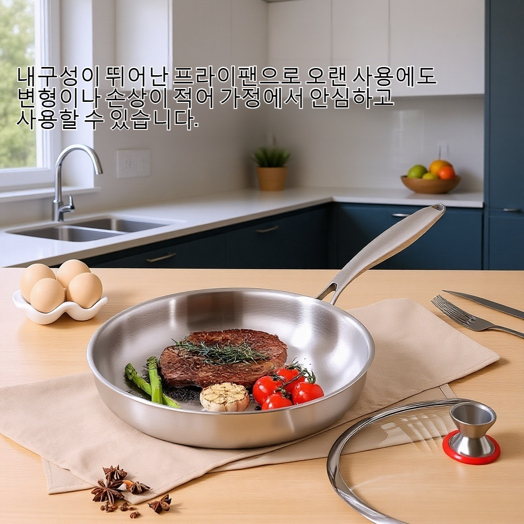 세 겹의 강철을 두껍게 하여 프라이팬에 붙이지 않다