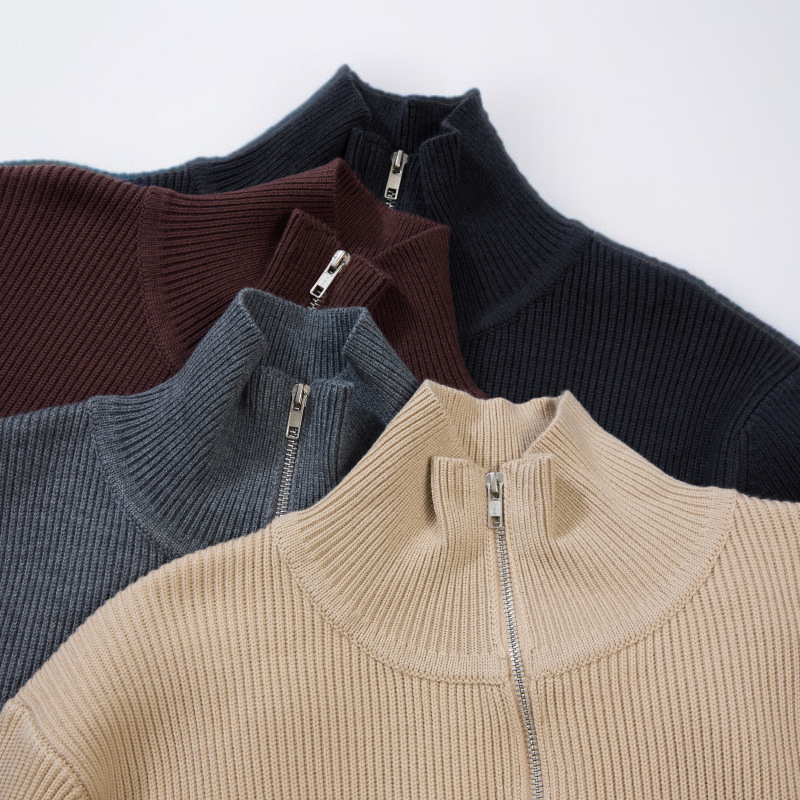 おしゃれなダブルジップカーディガンの袖部分