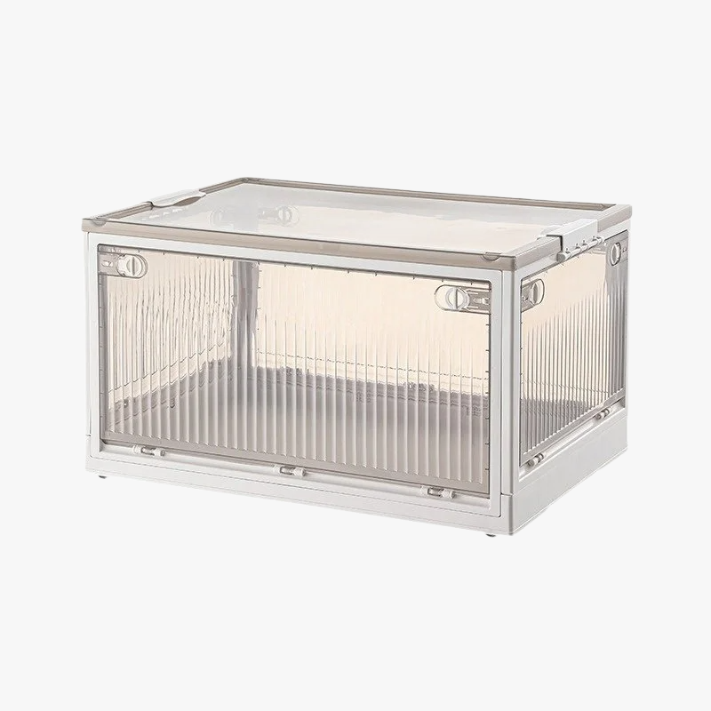 肥厚プラスチック折りたたみワードローブ収納ボックス衣類キルトおもちゃ収納ボックスサイドドア折りたたみ寮収納ボックス