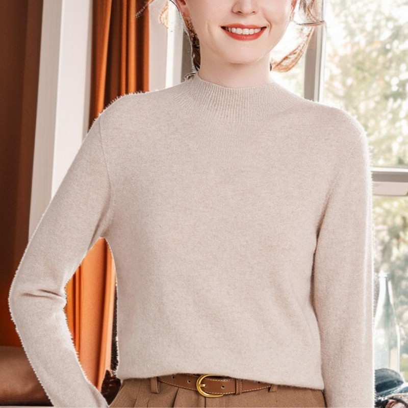 ゆったりとした無地ニット