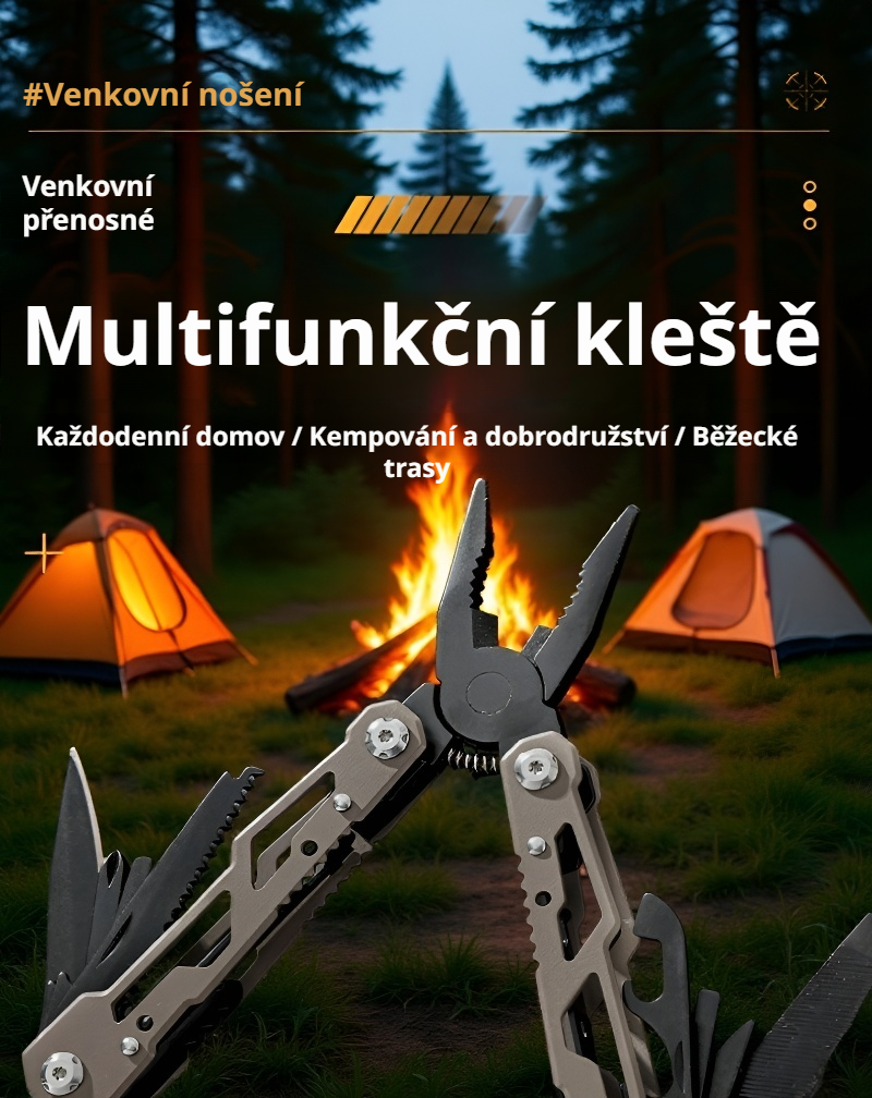 Multifunkční skládací nerezové kleště detailní pohled