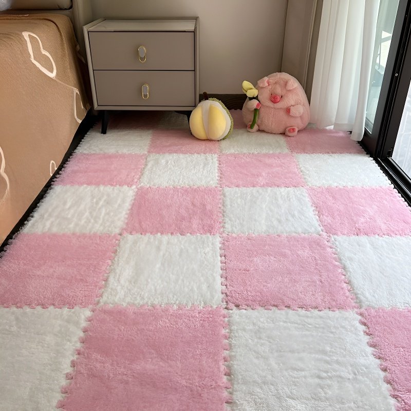 拼接毛絨泡沫可清洗地毯墊