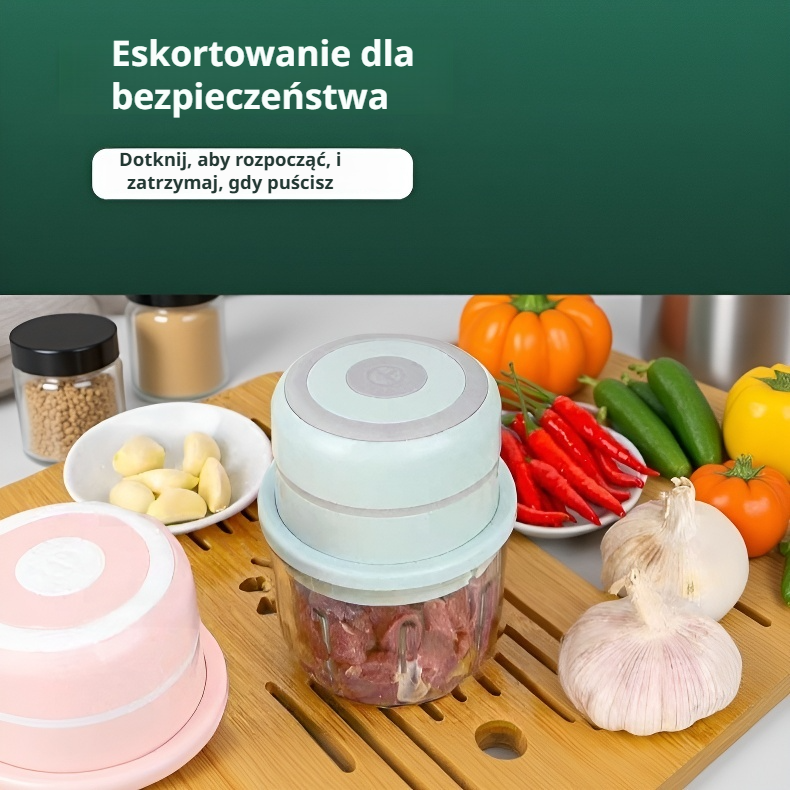 Bezprzewodowy elektryczny rozdrabniacz do czosnku