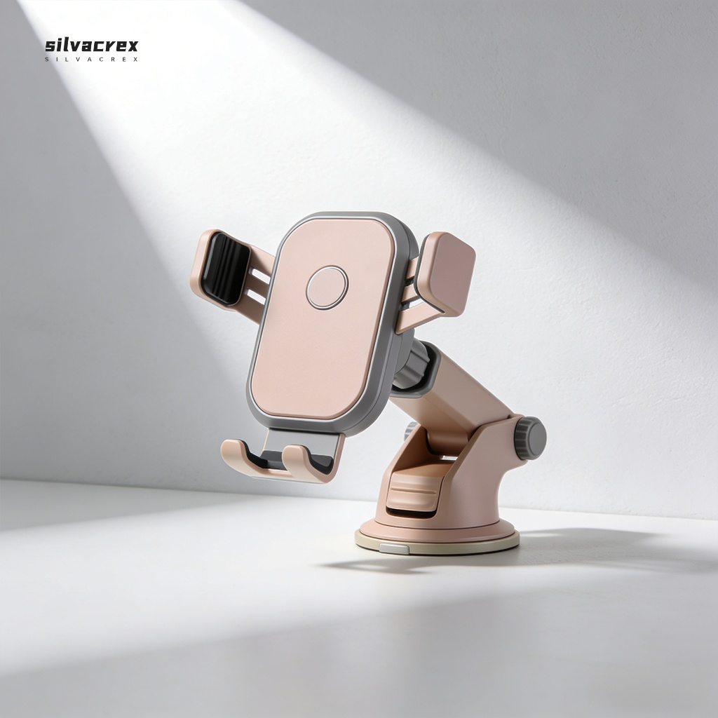 穩固夾持手機的車載支架特寫