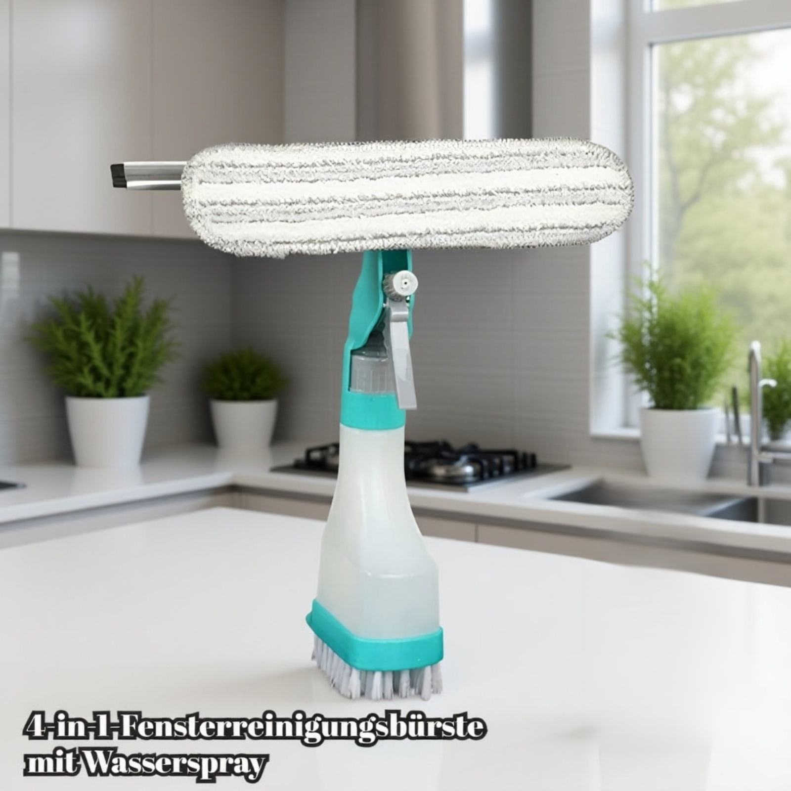 Doppelseitiger Glasreiniger mit Abziehleiste für den Haushalt