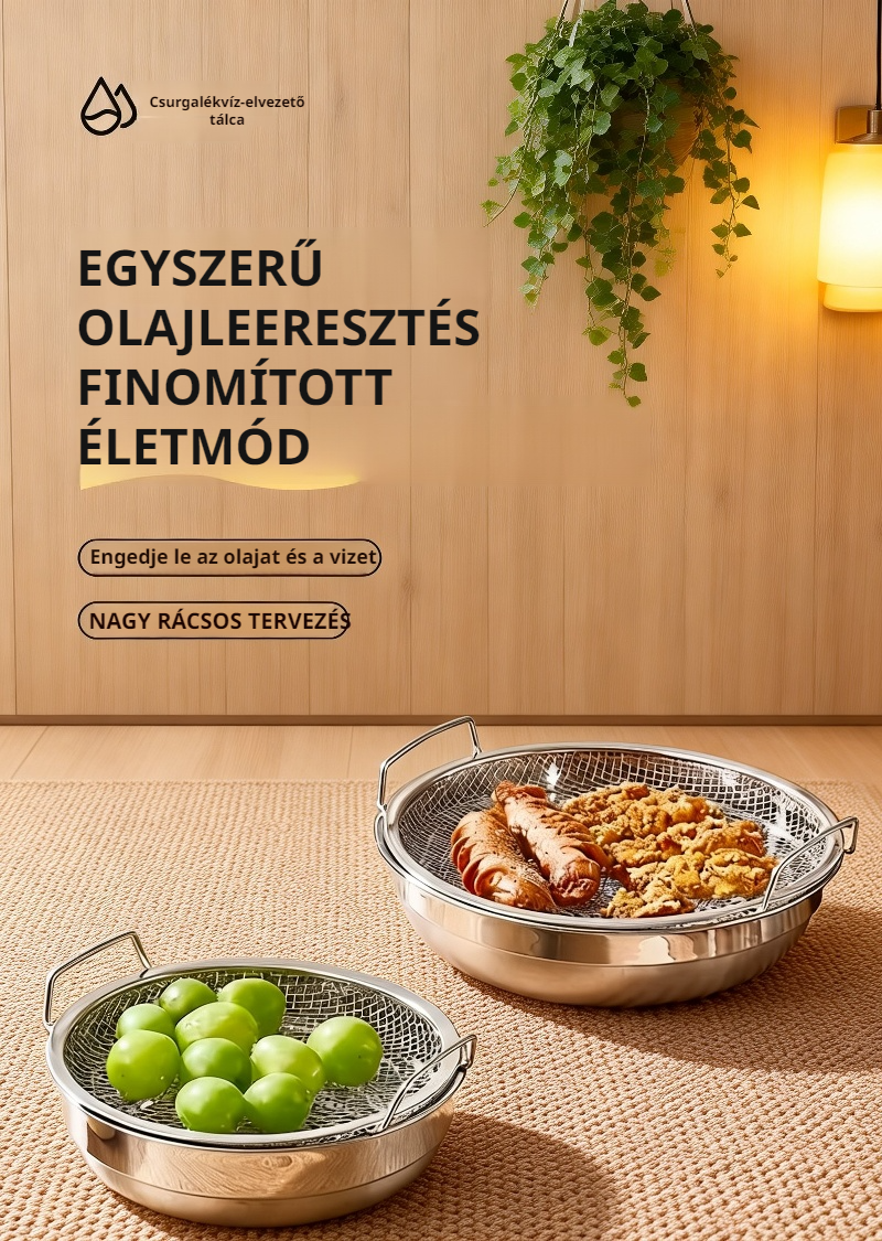 Tartós rozsdamentes acél olajszűrő tálca