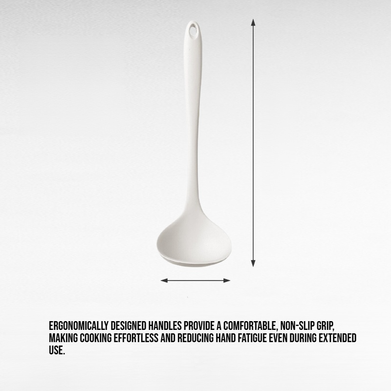 Non-Stick Silicone Ladle & Spatula for Soup and Stir-Fry