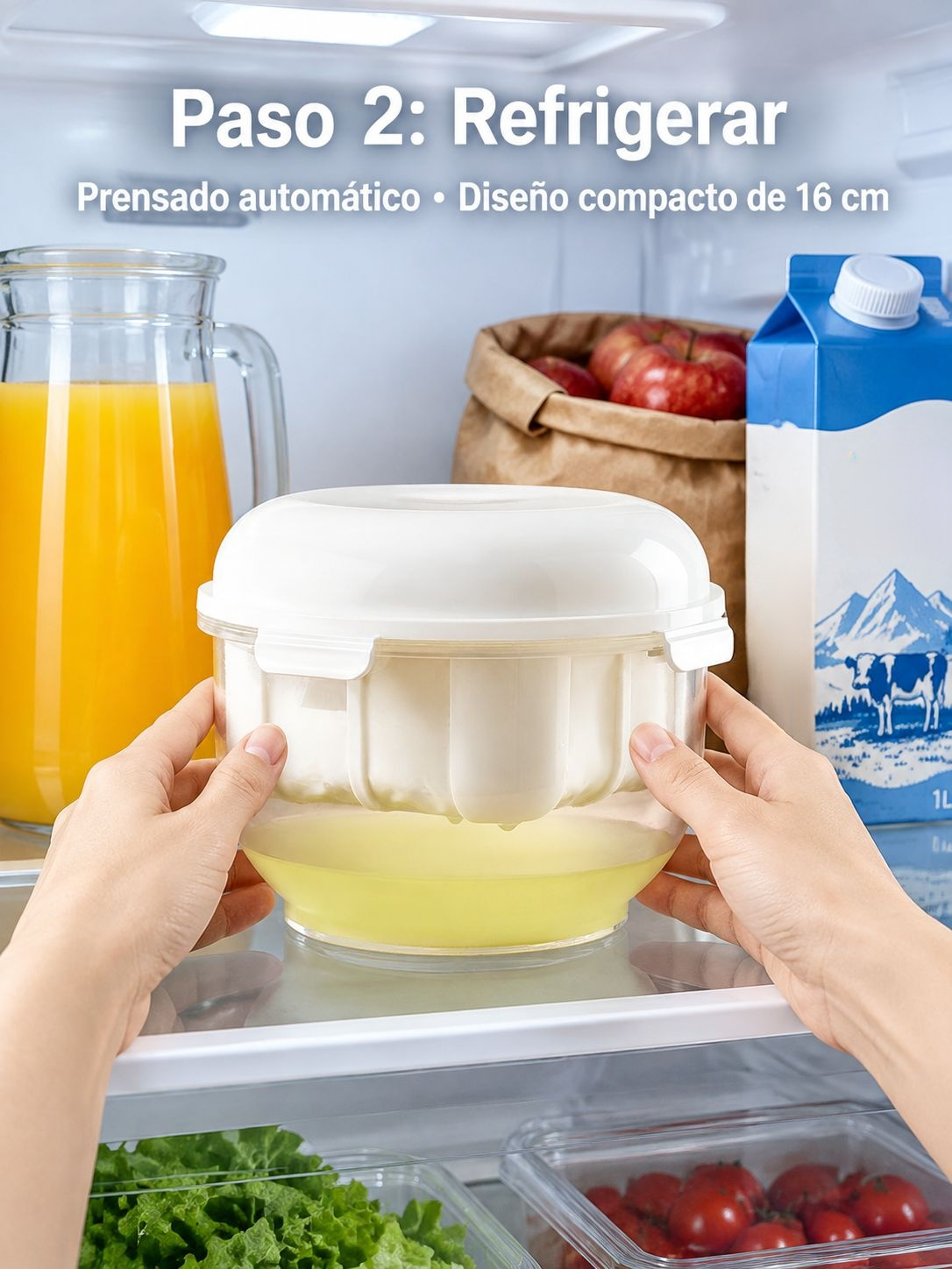 Escurridor práctico para preparar y servir frutas