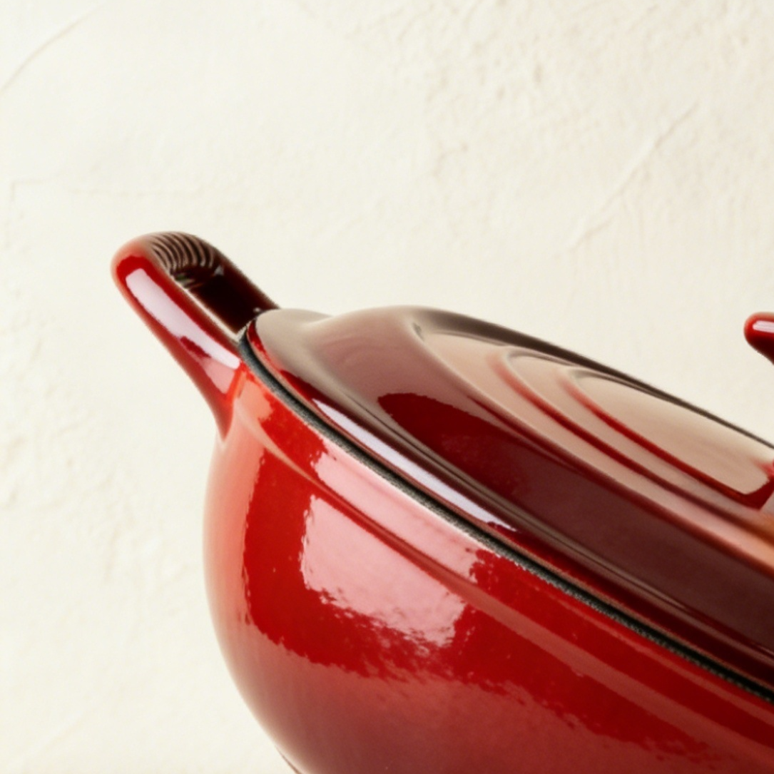 หม้อเหล็กหล่อเคลือบสีแดง