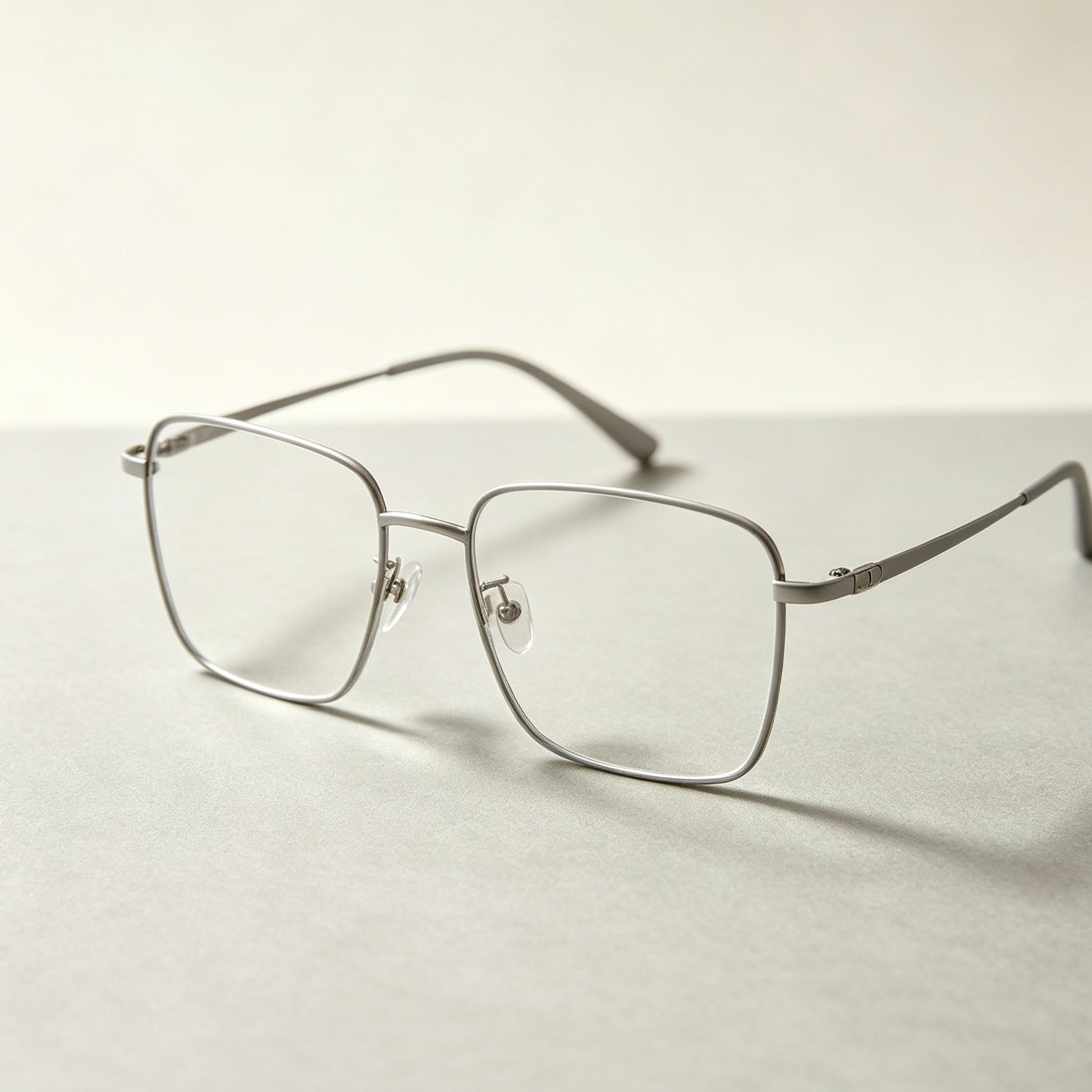 Lightweight metal square eyeglass frame front view