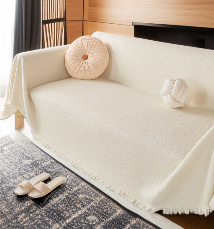 防水防汚テディフリースソファークッション毛布