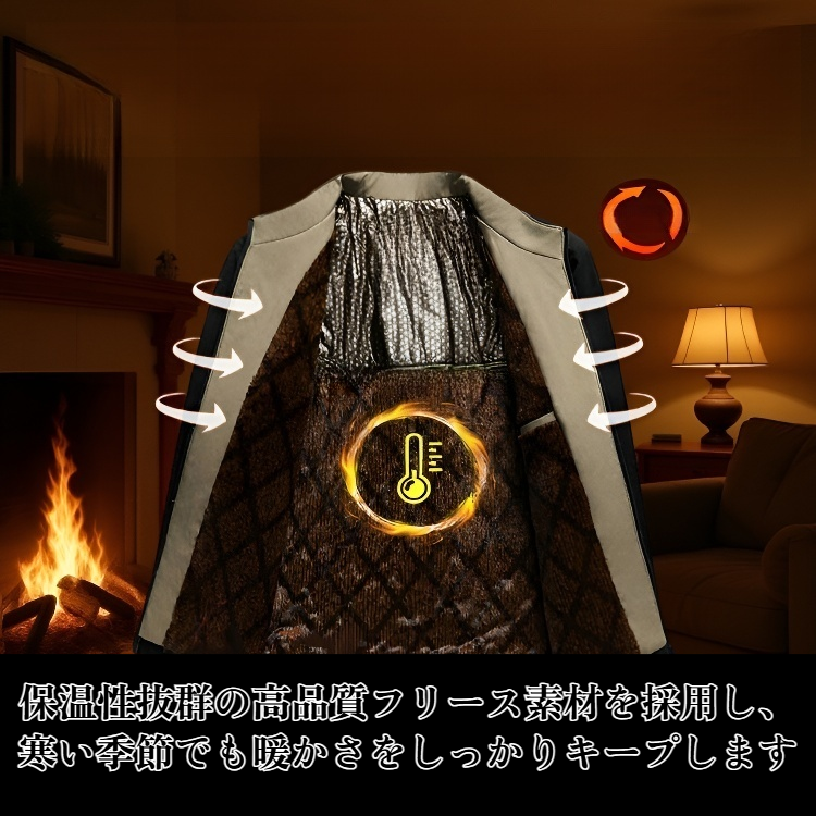 中年のお父さんのための厚いフリースジャケット