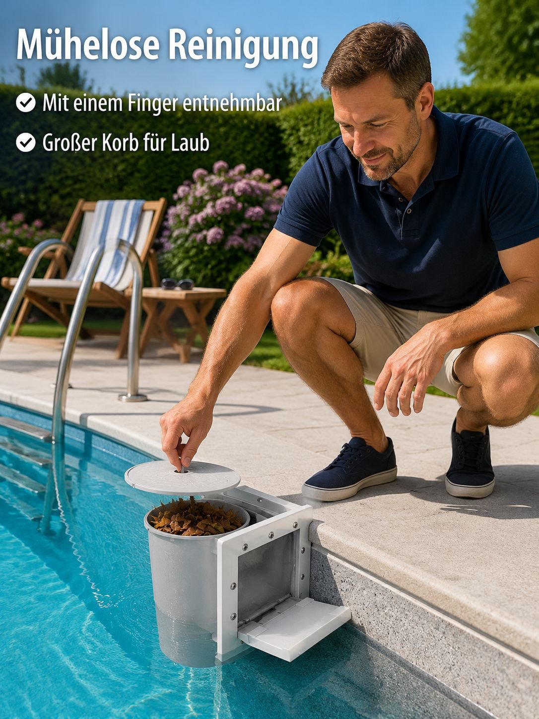 Leichtgewichtiger Kescher für Pooloberfläche