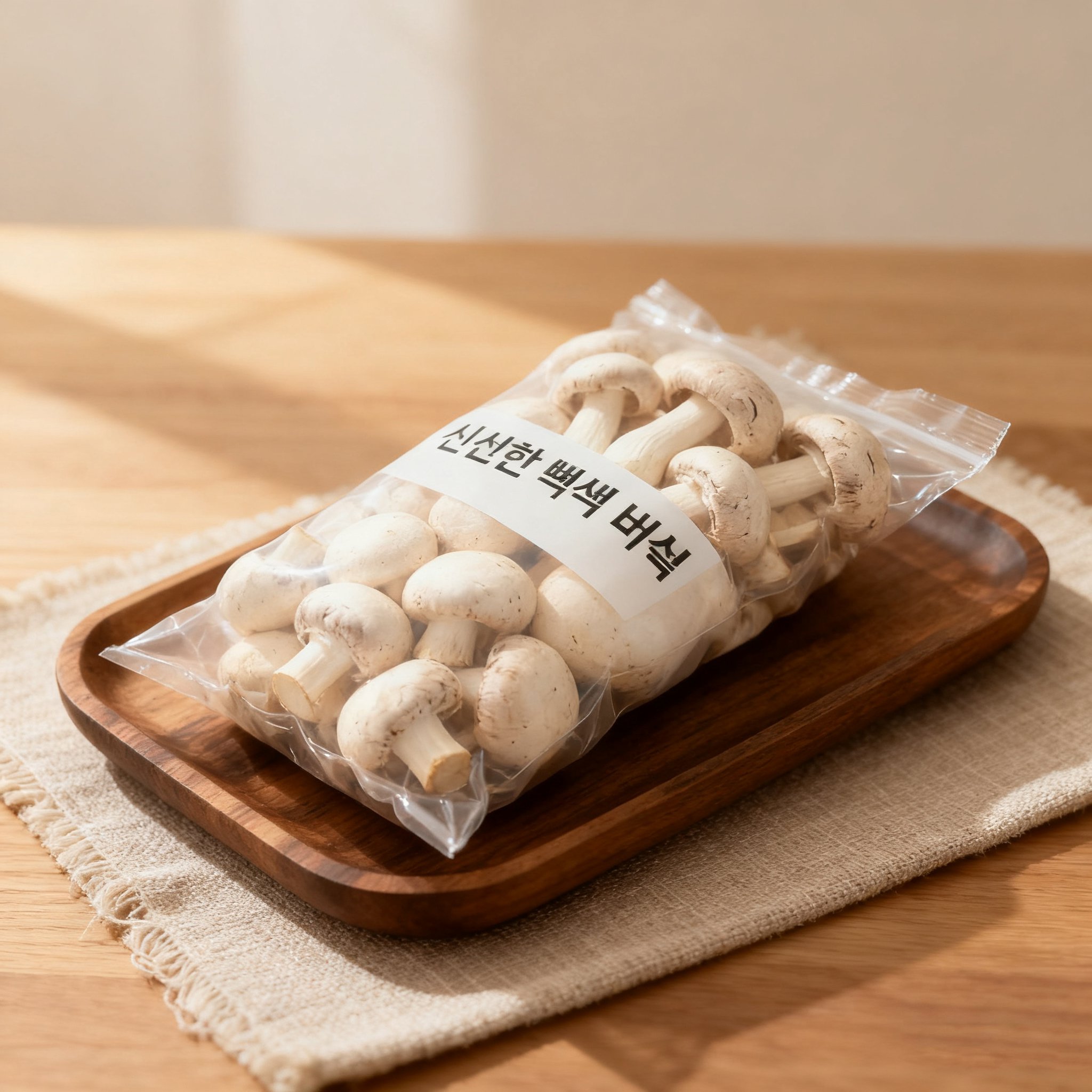 영양 가득한 흰버섯 근접 사진