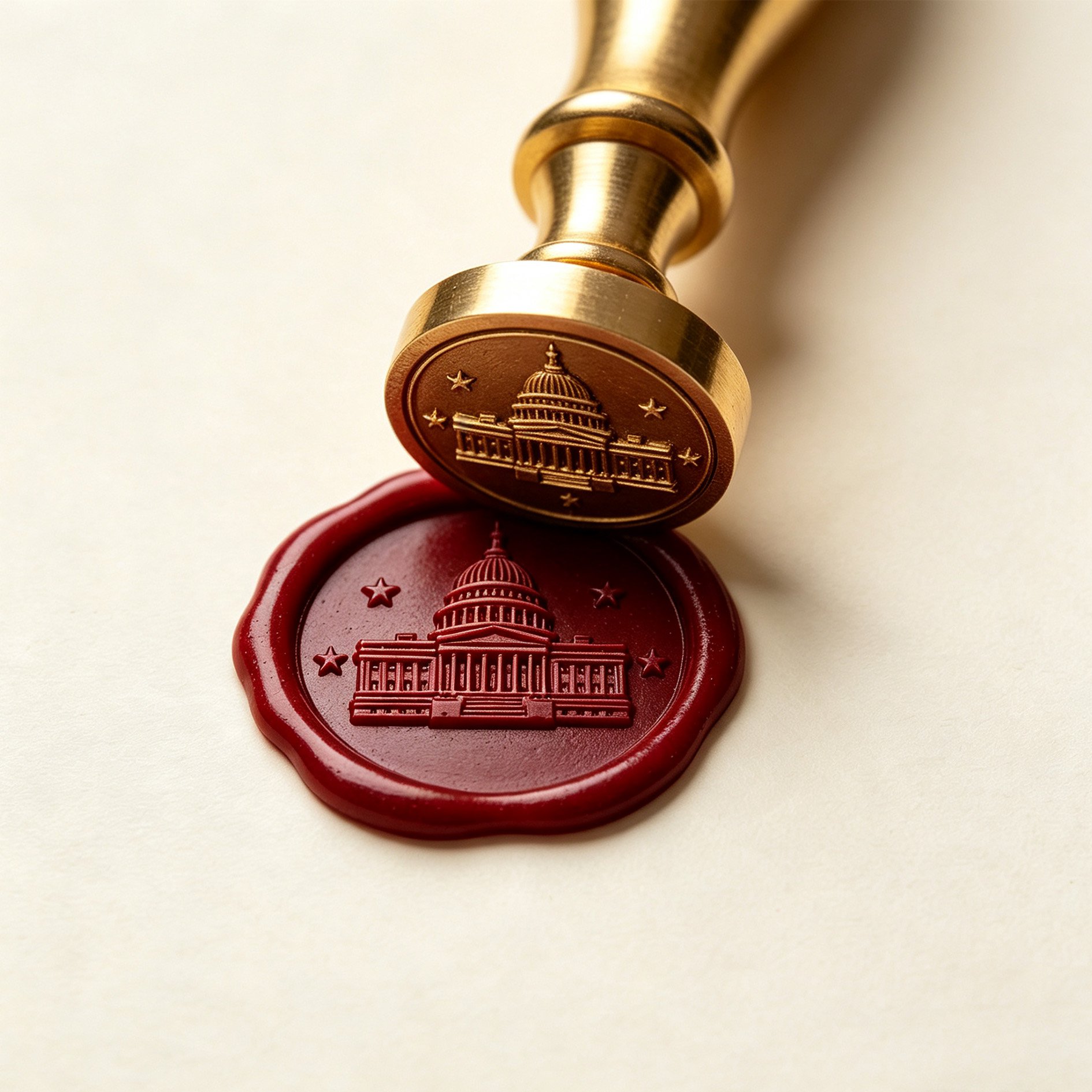 Elegant brass wax seal stamp for invitations and letters