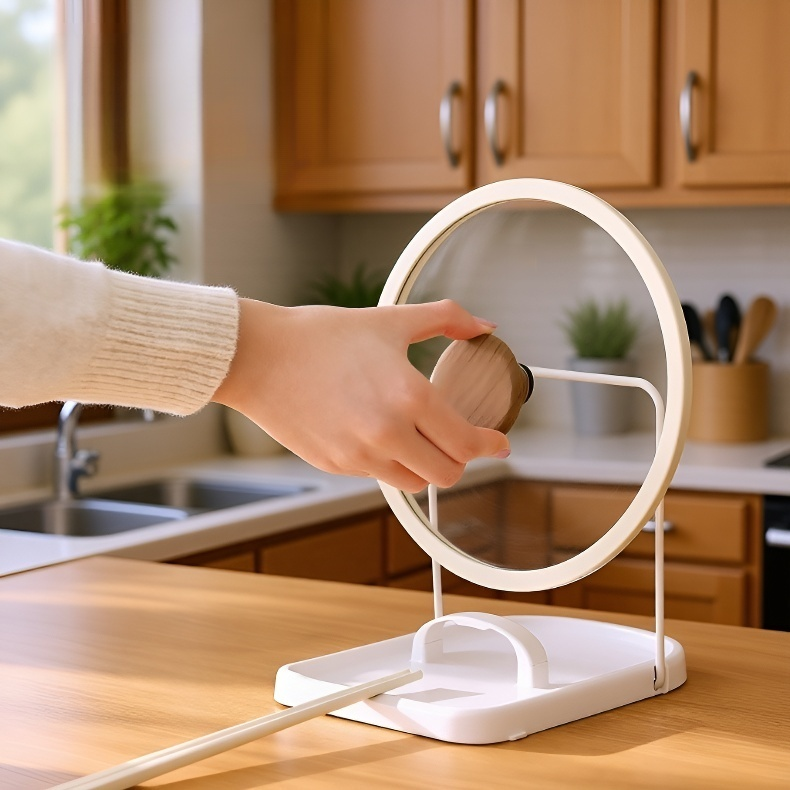 Home Foldable Tabletop Pot Lid Storage Rack