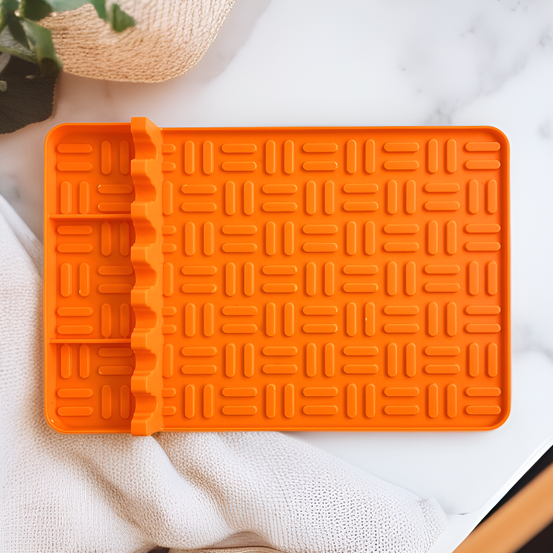 Tapis de cuisson en silicone, protège-plateau, support latéral pour barbecue, outil d’égouttage