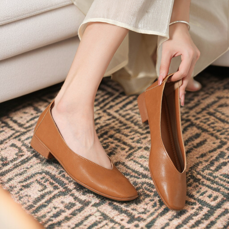 편안한 통풍 여성 플랫 단화 측면