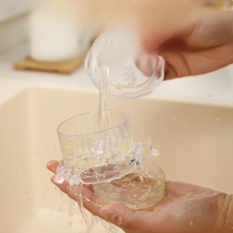 自動受け皿付き回転式ニンニククラッシャー