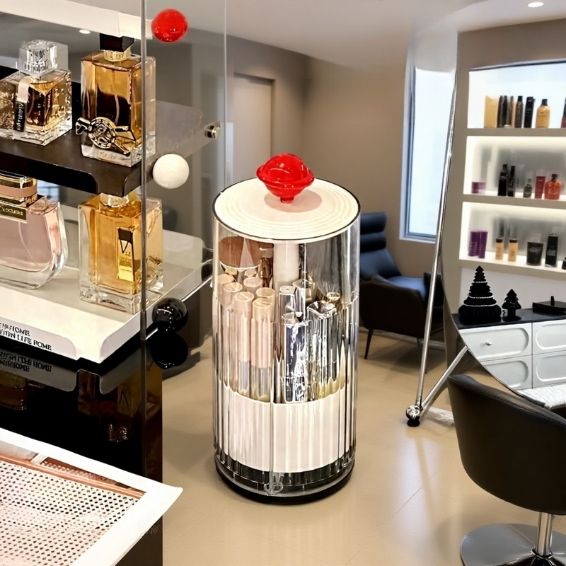 Automatische Hebe-Make-up-Pinsel-Aufbewahrungsbox, staubdichte, hochwertige, abgedeckte Desktop-Pres