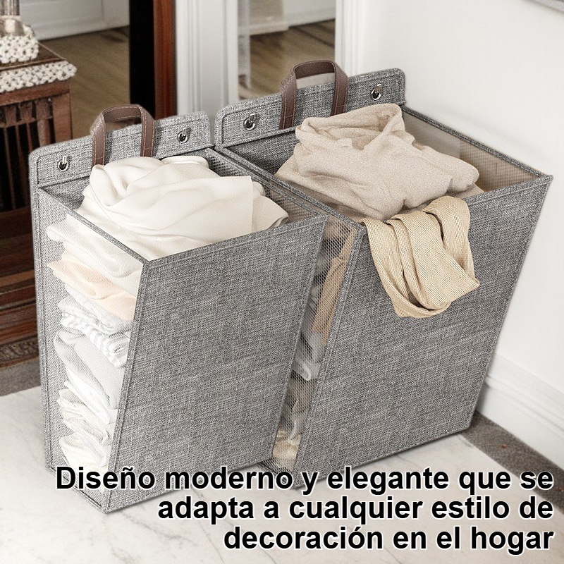 Cesta de ropa de algodón y lino