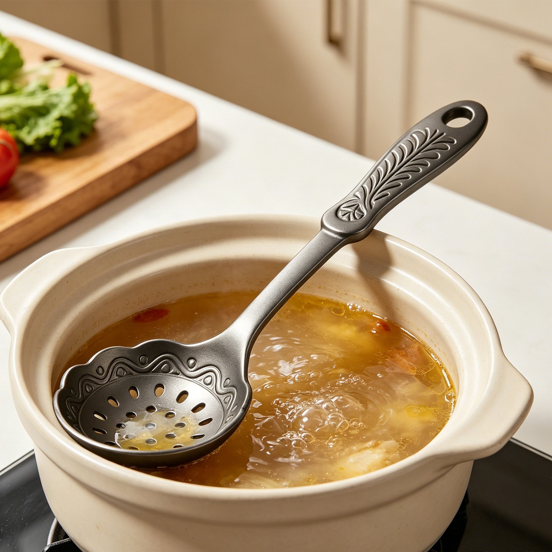 Matte Stainless Steel Oil Skimmer (Set of 2)