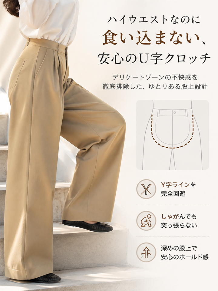 【2026秋新作】Monolly 美脚タックワイドパンツ | 3:7黄金比・高見え・ストレスフリー