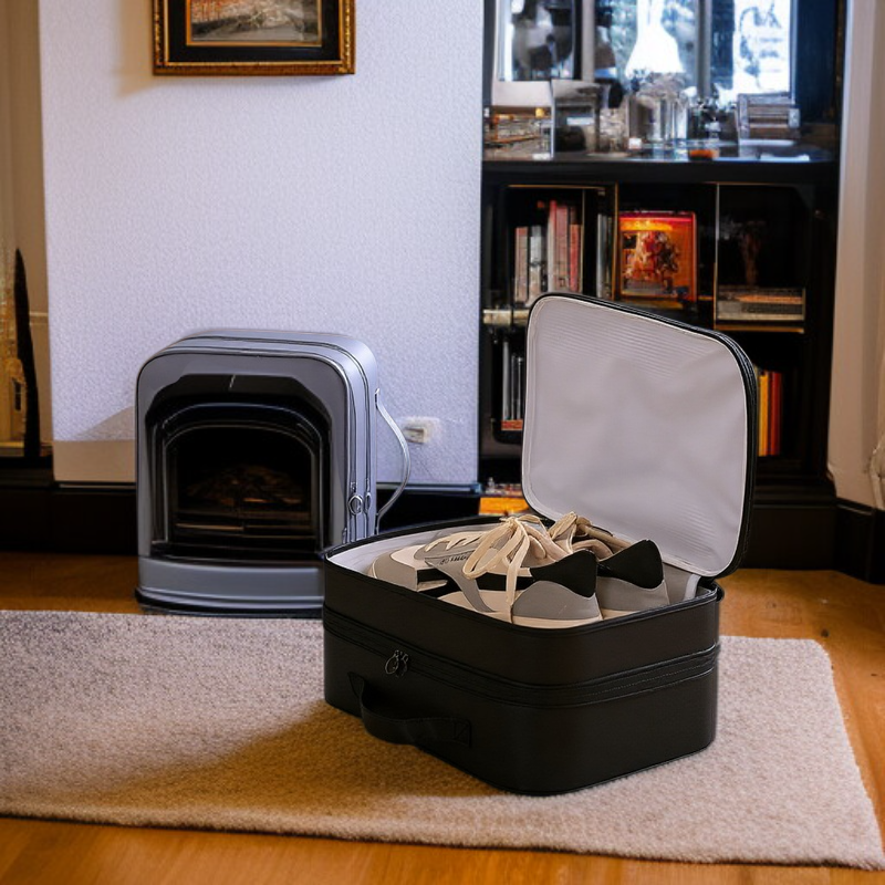 Bolsa portátil de zapatos para viaje, plegable, con tres compartimentos