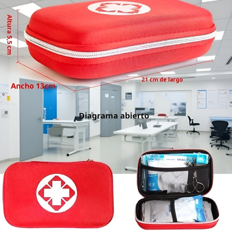 Botiquín de primeros auxilios EVA para hogar y exteriores, botiquín médico para coche