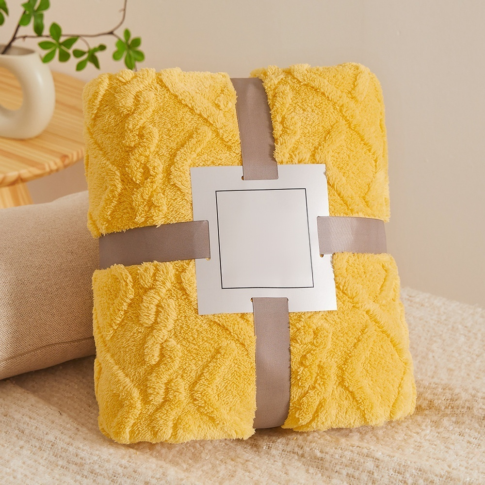 Manta de terciopelo coral AB, doble cara, jacquard de franela