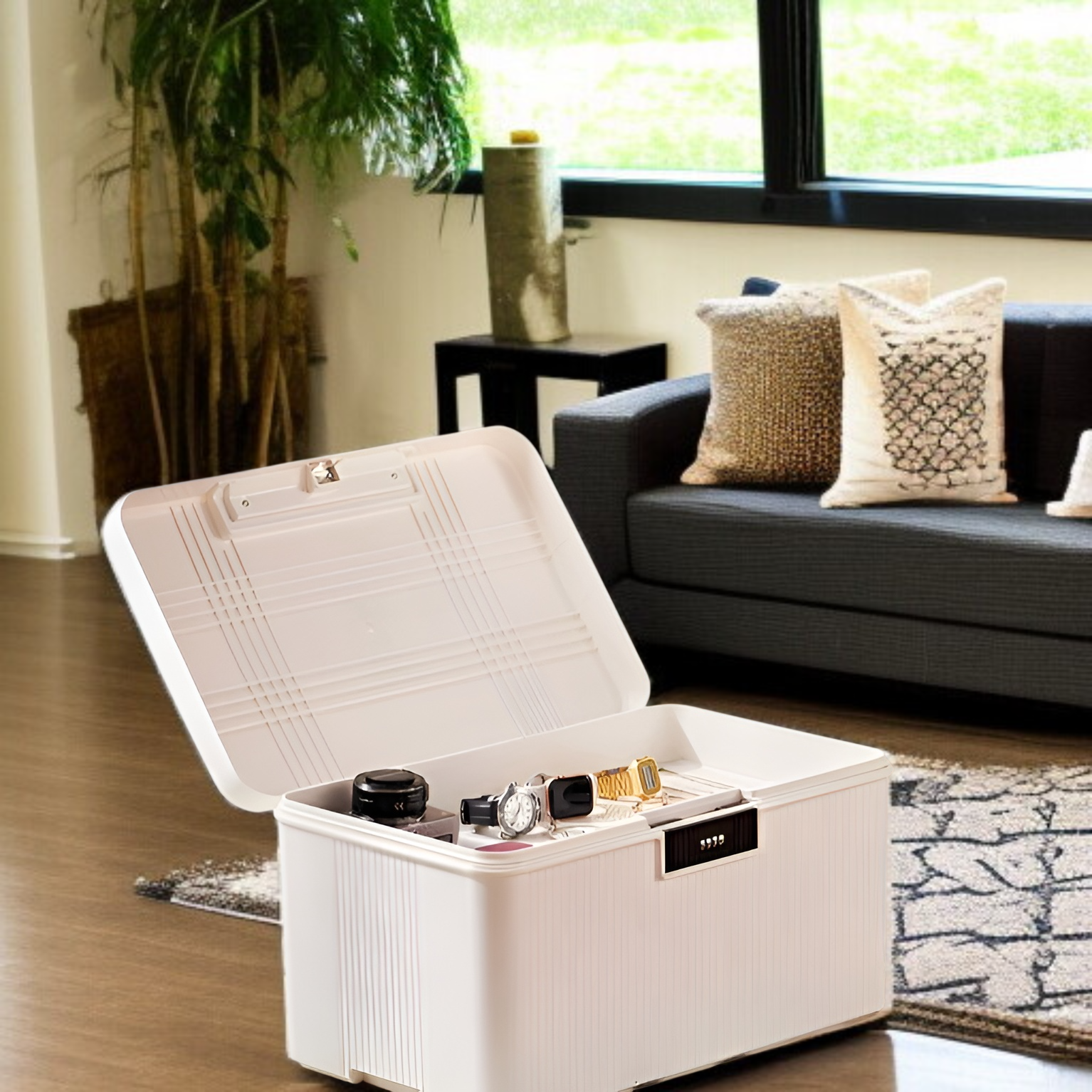 金庫 家庭用 小型 ダイヤル式 コンビネーションロック 収納ボックス 大容量2段式 9L 16L 38L ミニ金庫 プラスチック製 貯金箱 キャッシュ・重要書類・銀行カード 貴重品入れ