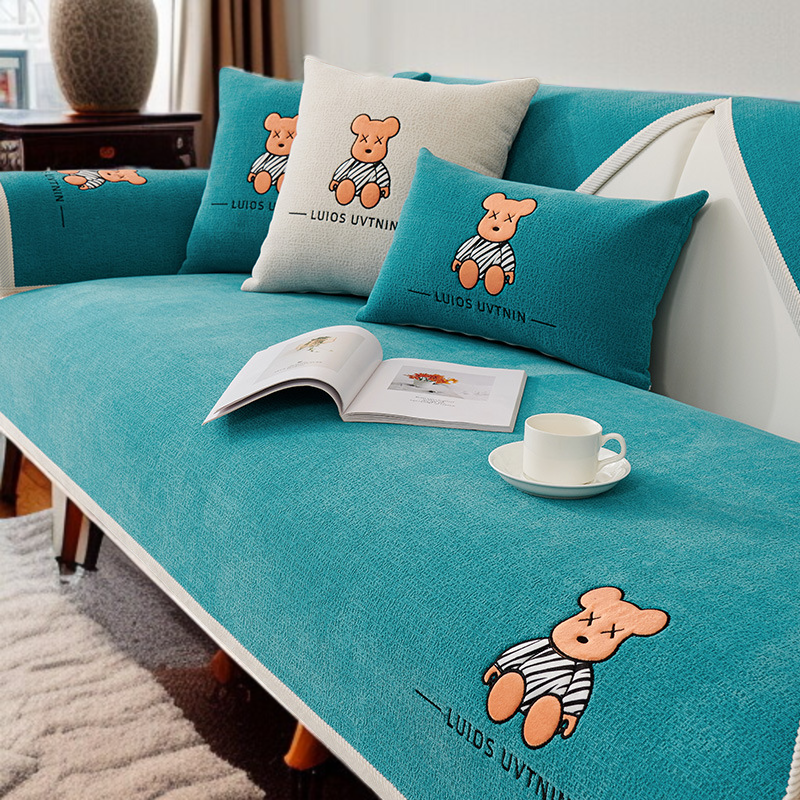 샤닐 소파 패드 커버 미끄럼 방지 방석 등받이 컴포트 소파 패드 커버 패드