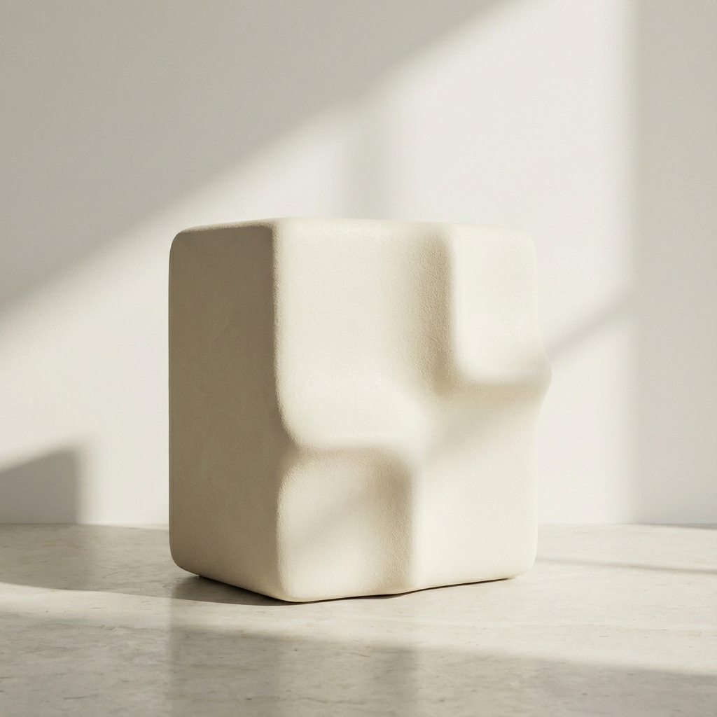 極簡白色立方藝術雕塑