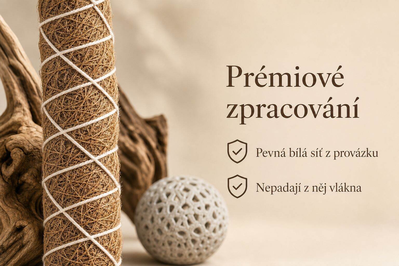 Detail kokosového kůlu ve velkém květináči