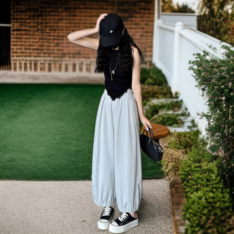 アイスシルク素材の涼しいバルーンパンツ詳細