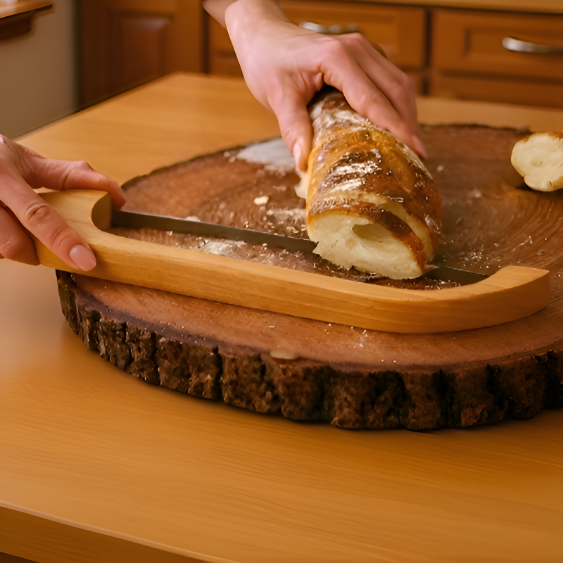 Wooden bread knife
