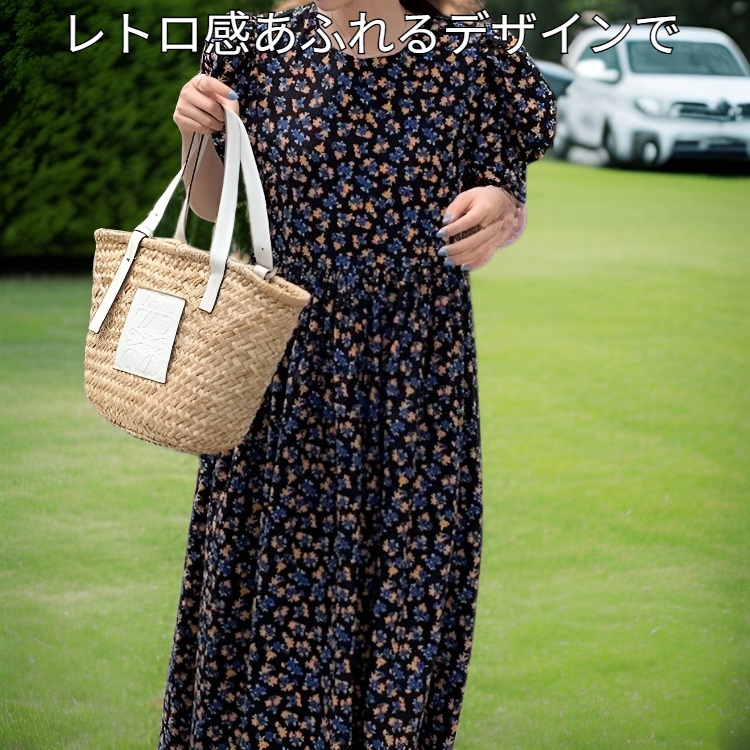 ナチュラルムード小花柄ロングスカート、レトロ感あふれるワンピース
