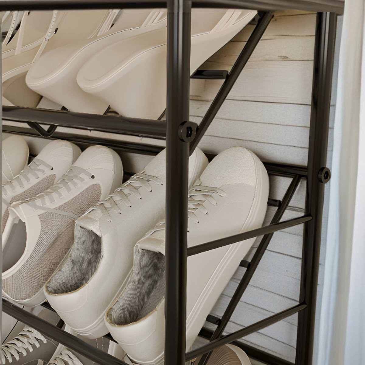 多機能省スペース多層シューズ収納ラック