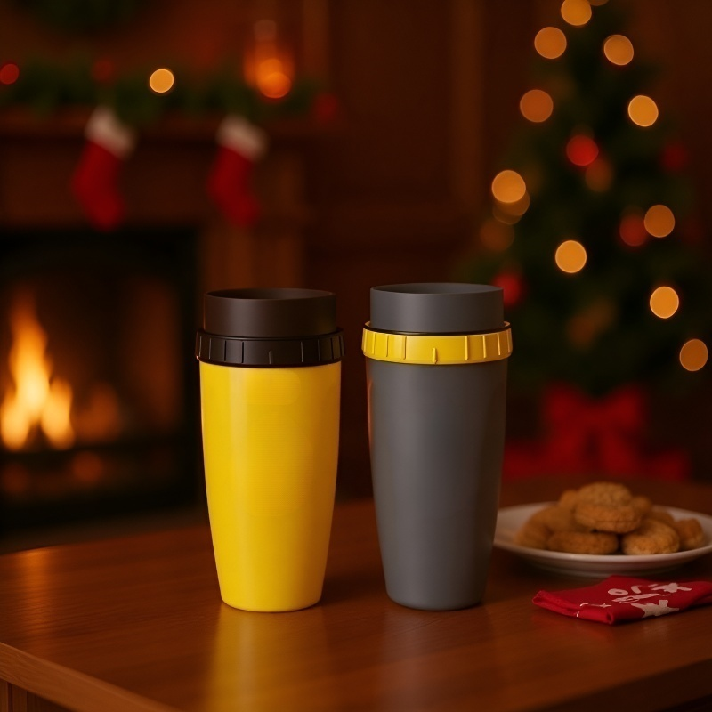 휴대하기 편리한 뚜껑 없는 트위스트 컵 크리스마스 선물