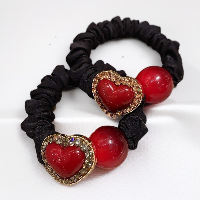 輕奢轉運紅豆小腸髮圈