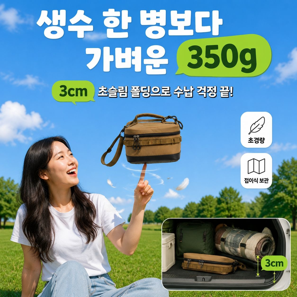 휴대용 손잡이 옥스포드 피크닉백 보냉·보온 겸용