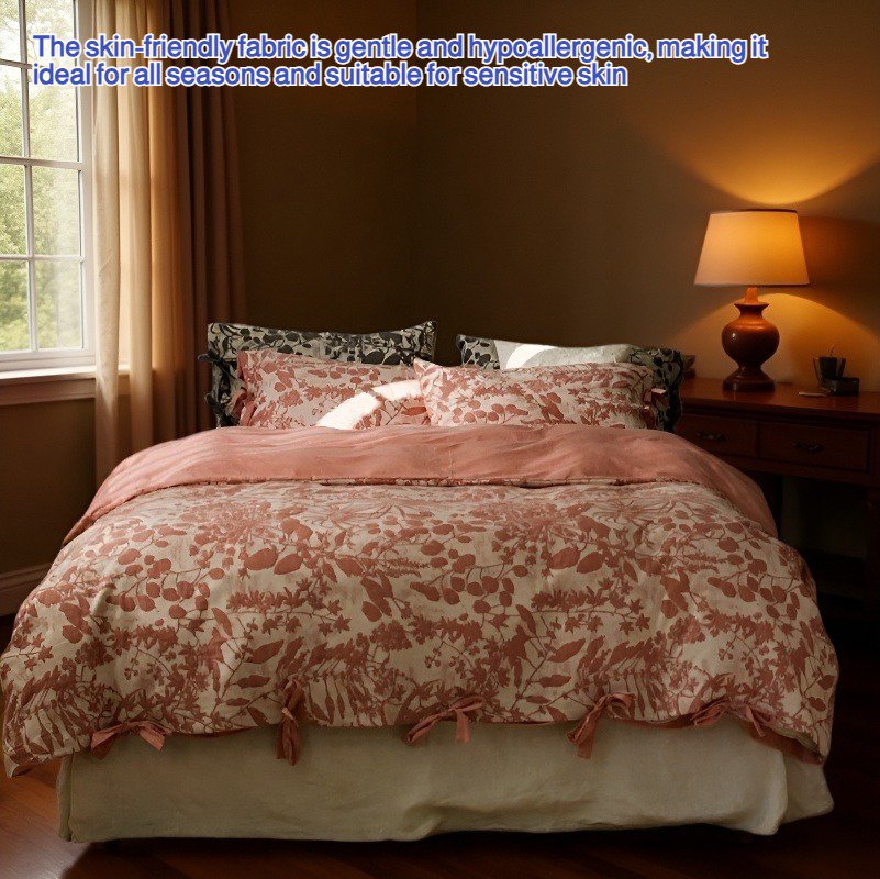 Washed cotton jacquard four-piece bedding set